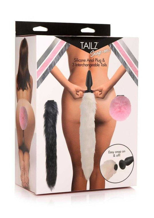 Tailz 3 Interchangeable Silicone Anal Plug Tails Set - Assorted Colors Adult Novelties TAILZ