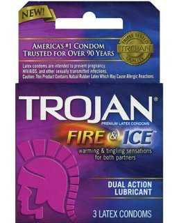 Trojan Fire and Ice Condoms 3 Pack Adult Novelties Trojan