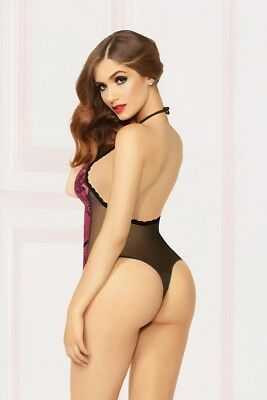 Crossed Dye Lace Bodysuit - One Size - Black Lingerie Seven Til' Midnight