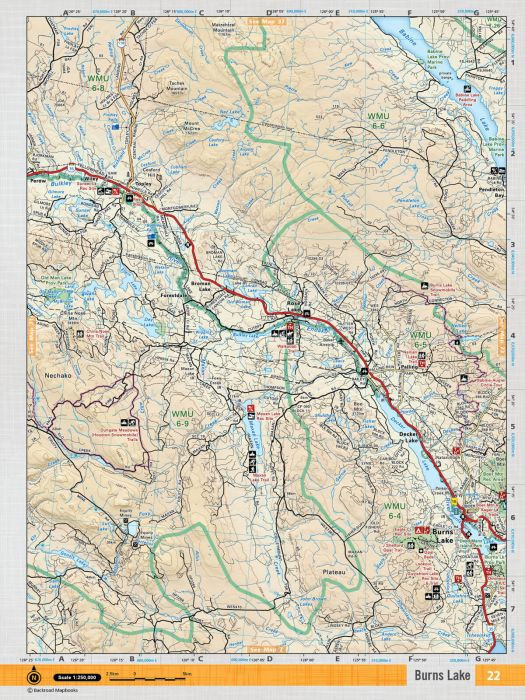 Backroad Maps Northern BC Burns Lake Waterproof Nechako Outdoors