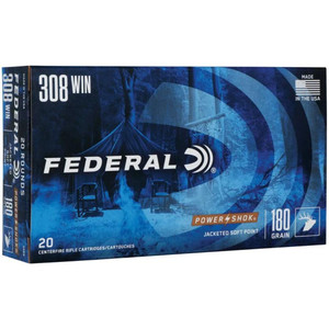 Federal Power-Shok, 308 Win, 180gr, Jacketed Soft Point, 2570 fps