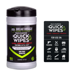 Breakthrough Clean Technologies Multi-Purpose CLP Quick Wipes, 5" x 6", 50-Pack Canister Breakthrough Clean Technologies Multi-Purpose CLP Quick Wipes, 5" x 6", 50-Pack Canister