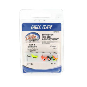 Eagle Claw Lazer Tungsten Ice Jig Kit - Arctic and Jade Drop