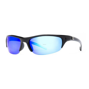 Calcutta Bermuda Sunglasses Shiny Black Frame/Blue Mirror Lens 66mm Lens Calcutta Bermuda Sunglasses Shiny Black Frame/Blue Mirror Lens 66mm Lens