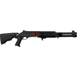 Canuck Elite Tacop, Gas Semi-Auto -12GA x 3", 18.6" Barrel, Black/Red Cerakote