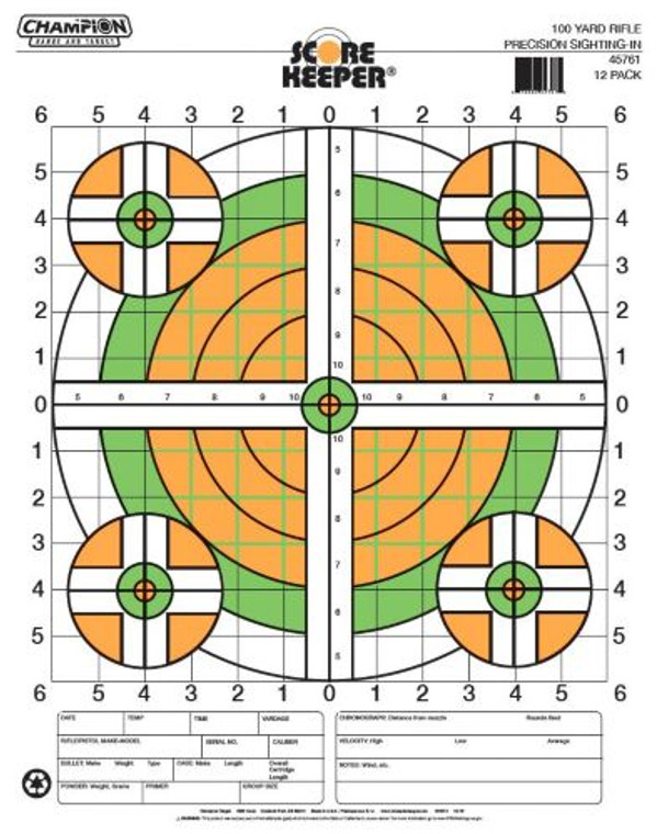 Champion 100yd Sight In Target 12pk