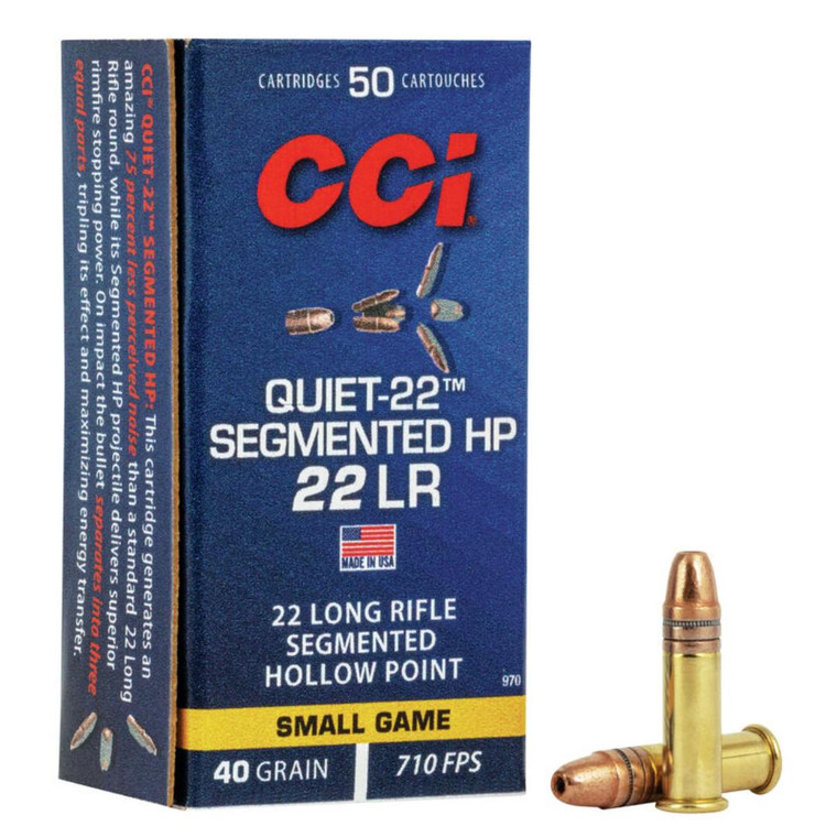 CCI 22 LR Quiet 40gr Segmented Hollow Point