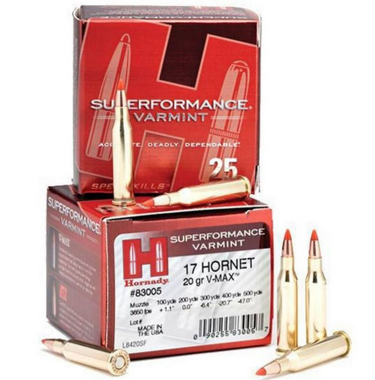 Hornady Superformance Varmint 17 Hornet 20 gr V-Max