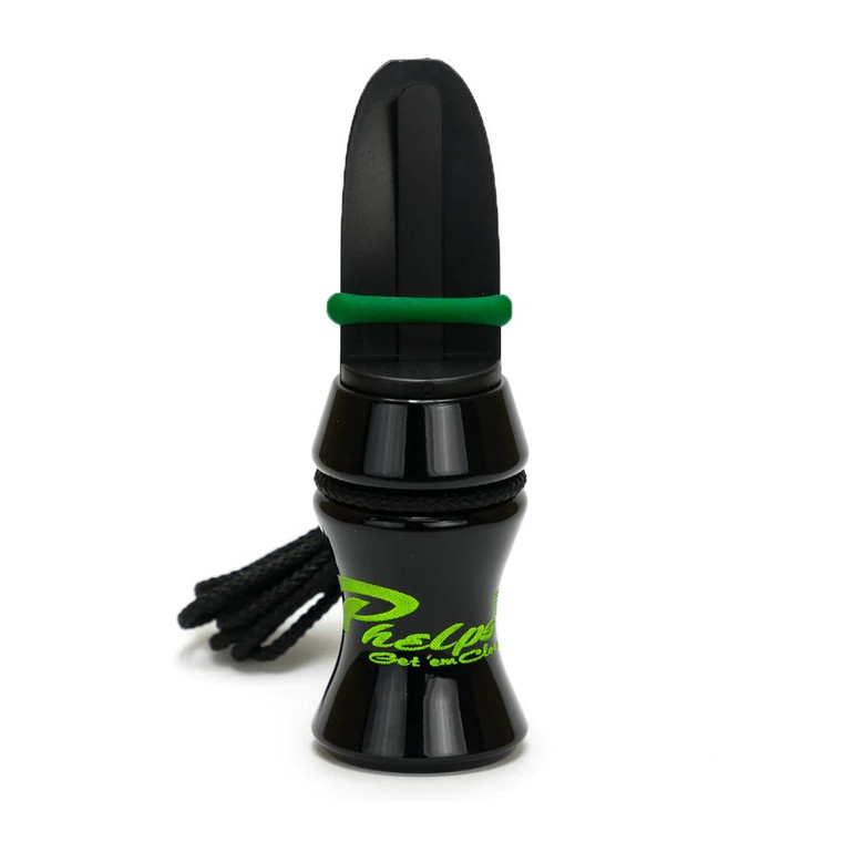 Phelps E-Z-Estrus Black / Green Delrin Open Reed Cow Call