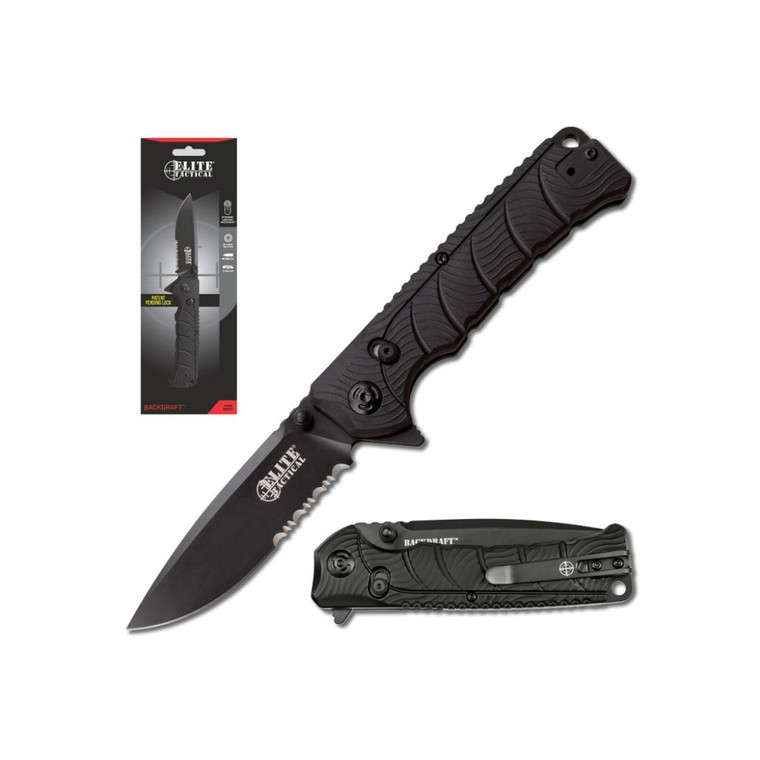 Elite Tactical - Backdraft - Serrated Folding Knife CP