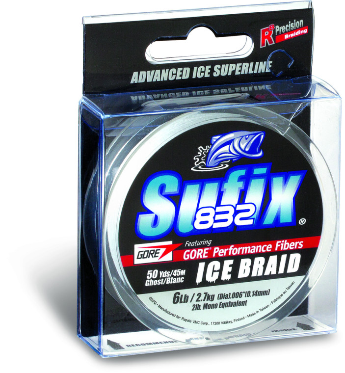 Sufix 832 Ice Braid 10 lb. Ghost 50 Yd