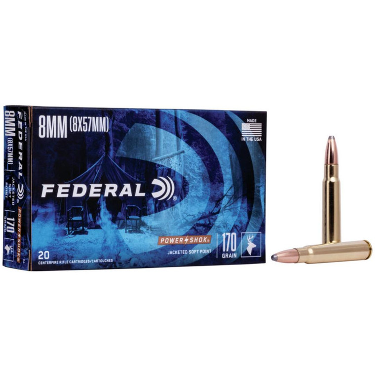 Federal Power-Shok Rifle 8mm Mauser 170 Grain