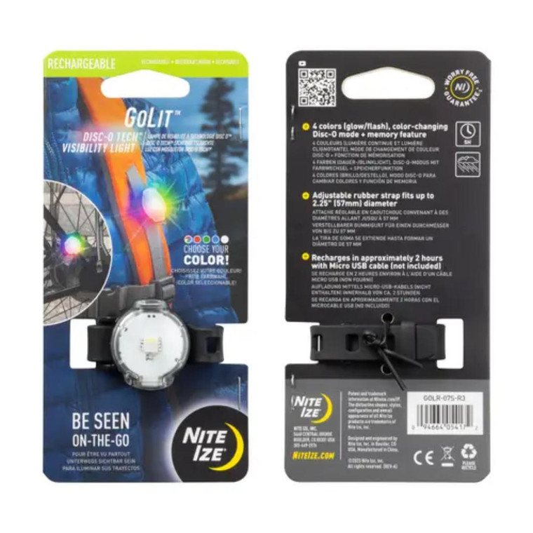 Nite Ize GoLit™ Rechargeable Visibility Light - Disc-O Tech™
