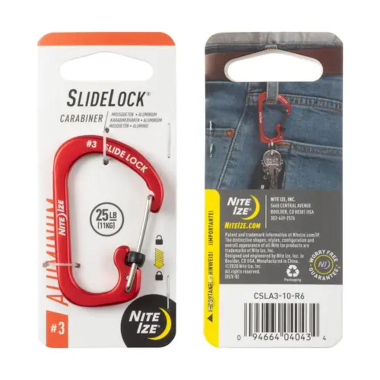 Nite Ize SlideLock® Carabiner Aluminum #3 - Red