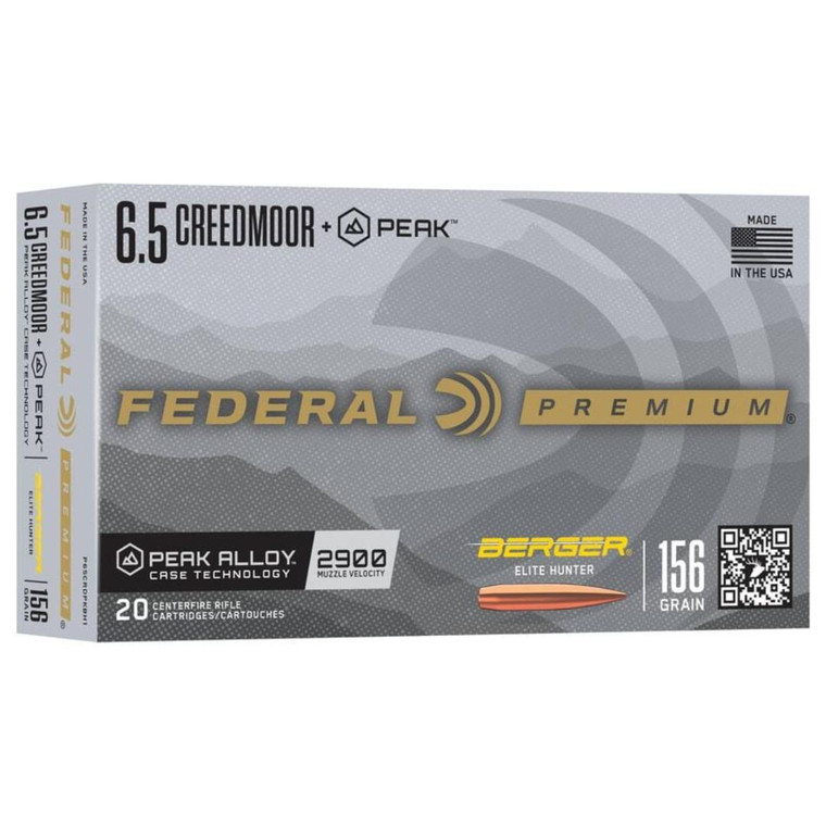 Federal Berger Elite Hunter, 6.5 Creedmoor +Peak, 156gr, 2900 fps