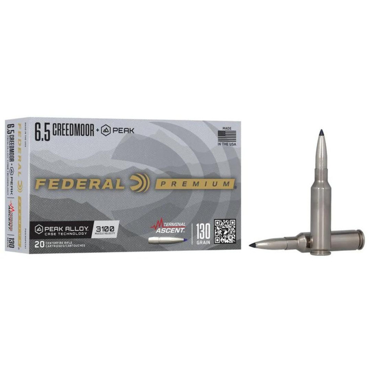 Federal Terminal Ascent, 6.5 Creedmoor +Peak, 130gr, 3100 fps