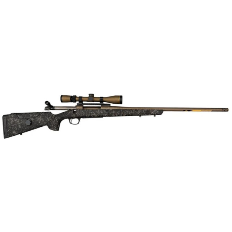 CVA Cascade Long Range Hunter Smoked Bronze | Black, Bronze Web 300 PRC ~ Leupold Combo