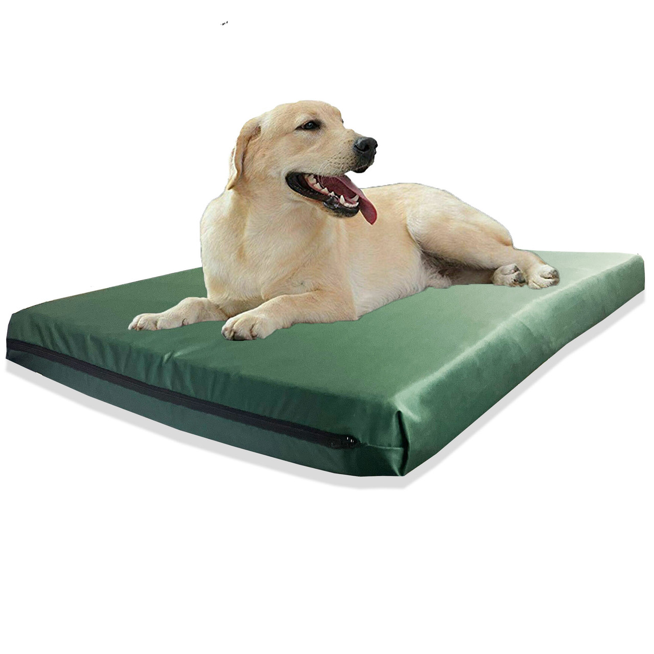 Waterproof Dog Bed Mattress, Green Water Resistant Polyester Cover