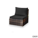 Black Rattan Seat and Back