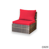 Red Rattan Seat and Back