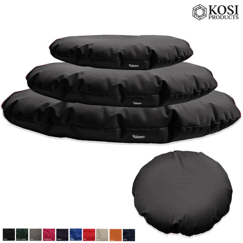 Black Beangbag Round Floor Cushions Indoor and Outdoor Water Resistant-5