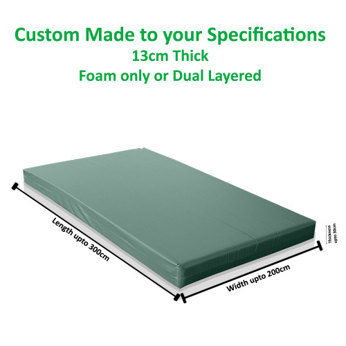 bespoke Crash Mats, Seating Pads Green 13cm Thick