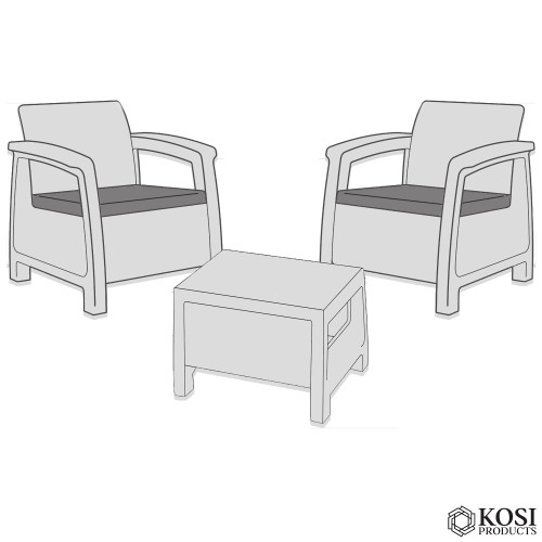 Grey Keter Corfu Replacement Seat Cushion-6