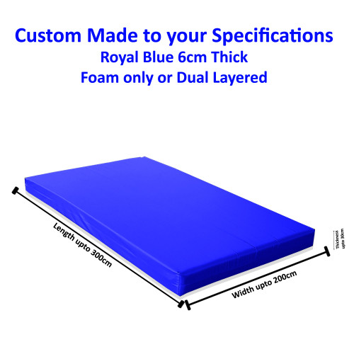 bespoke Crash Mats, Seating Pads Royal Blue 13cm thick