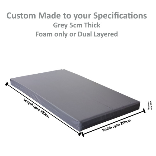 bespoke Crash Mats, Seating Pads Grey 5cm Thick