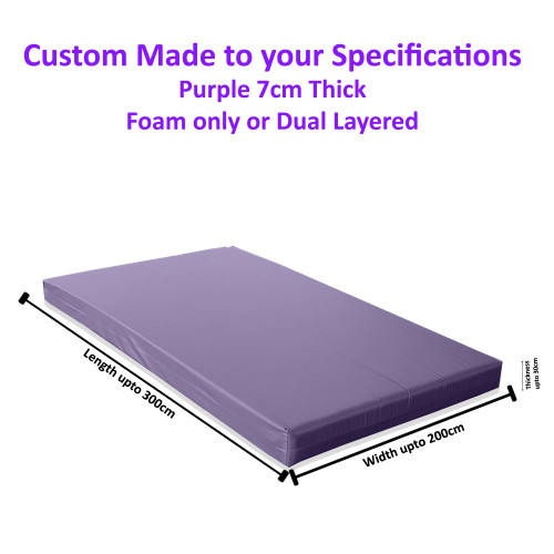 bespoke Crash Mats, Seating Pads Purple 7cm thick