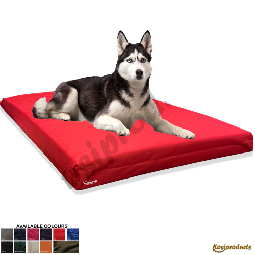 Waterproof Dog Bed Mattress, Red Water Resistant Polyester Cover-1