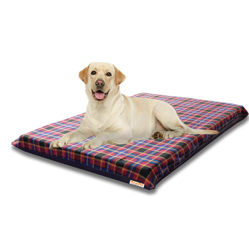 Dog Bed Mattress, 10cm Thick, Red Check Removable Cover, Cage Crate Mat-Kosipet-2