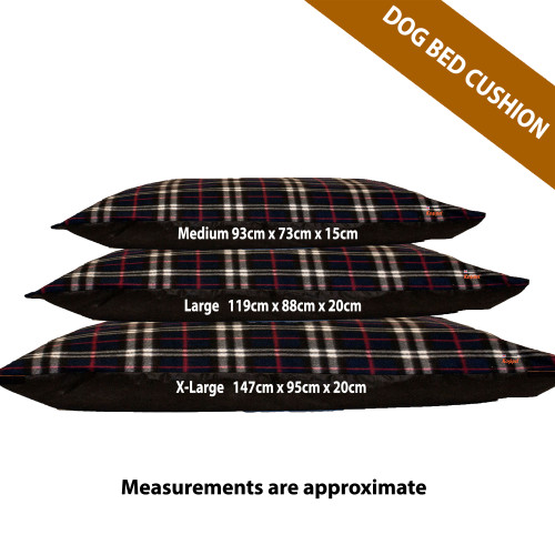 Kosipet Navy Plaid cheap dog beds, machine washable,  removable covers Measurements