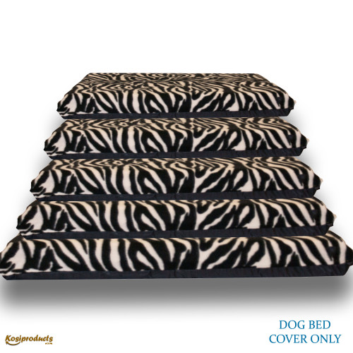 Dog Bed Spare Cover, Replacement Rectangle Cover Zebra Print Fleece Fabric-Kosipet-2