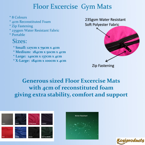 Kosipad 4cm Thick foam floor gym crash mats Grey Information