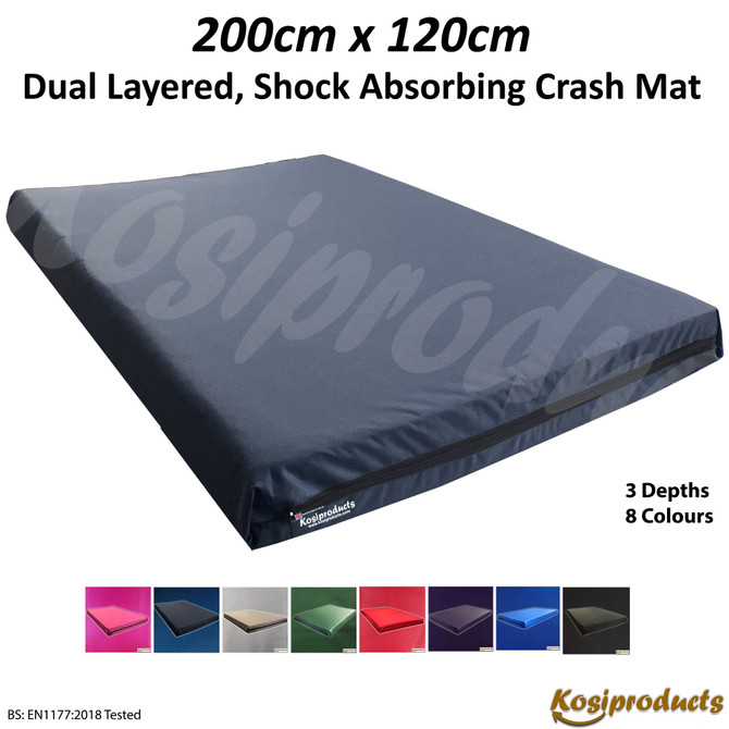 High Impact Crash Mats, Ultra Large Shock Absorbing Dual Layered Gym Mats 200cm x 120cm Navy-5