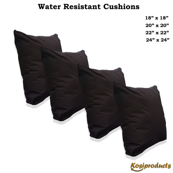 Outdoor Cushions for Pallet and Rattan Furniture Square Black-4 Pack