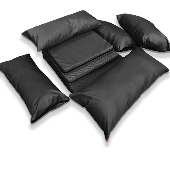 Black Water Resistant Outdoor Rattan Patio Furniture Cushions-4