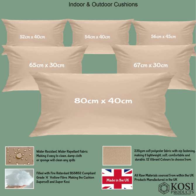 Beige Water Resistant Outdoor Rattan Patio Furniture Cushions-4