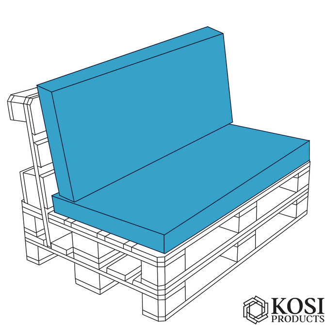 Turquoise Pallet Seat and Back-1