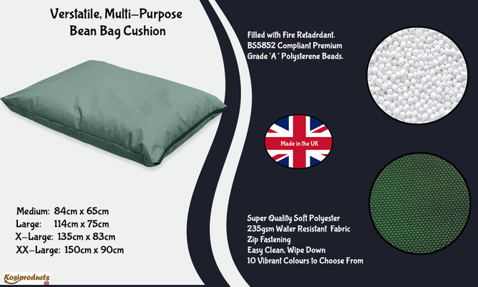 Large Beanbag Floor Cushions, Floor Pillow Green-1