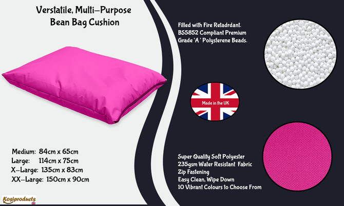 Large Beanbag Floor Cushions, Floor Pillow Pink-5