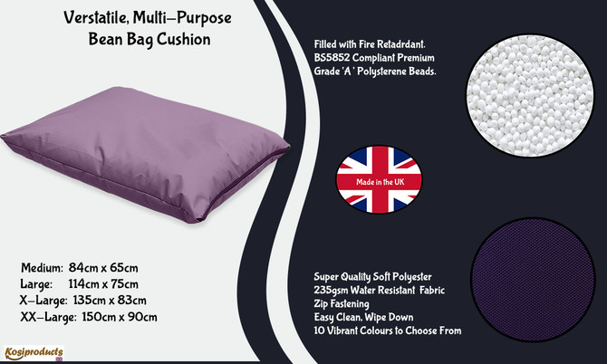 Large Beanbag Floor Cushions, Floor Pillow Purple-5