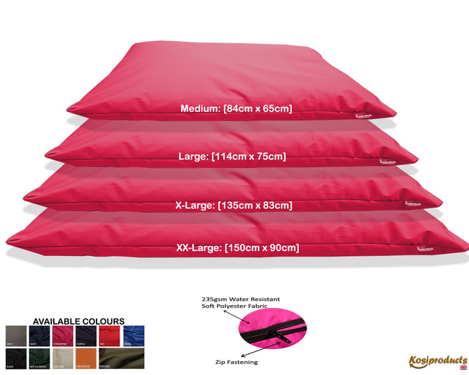 Large Beanbag Floor Cushions, Floor Pillow Red -1