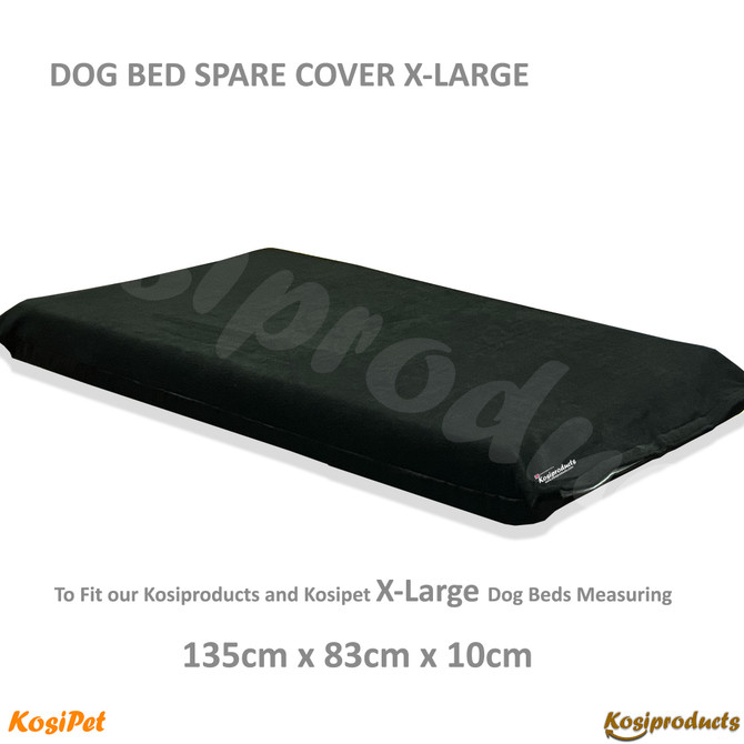 Non Slip Dog Bed Replacement Cover, Black Anti Pill Fleece Spare Cover -Kosipet-3