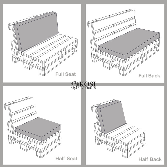 Grey Combo Pallet Seat Cushion Pad