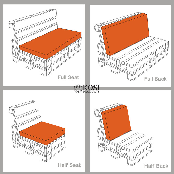Orange Combo Pallet Seat Cushion Pad