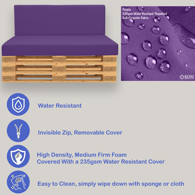 Purple Pallet Seat and Back-Info