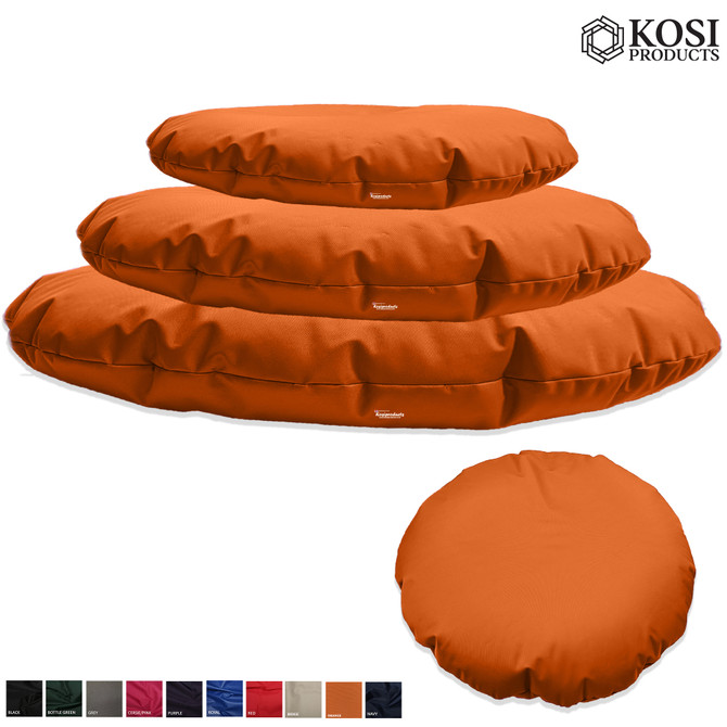 Orange Beangbag Round Floor Cushions Indoor and Outdoor Water Resistant-1