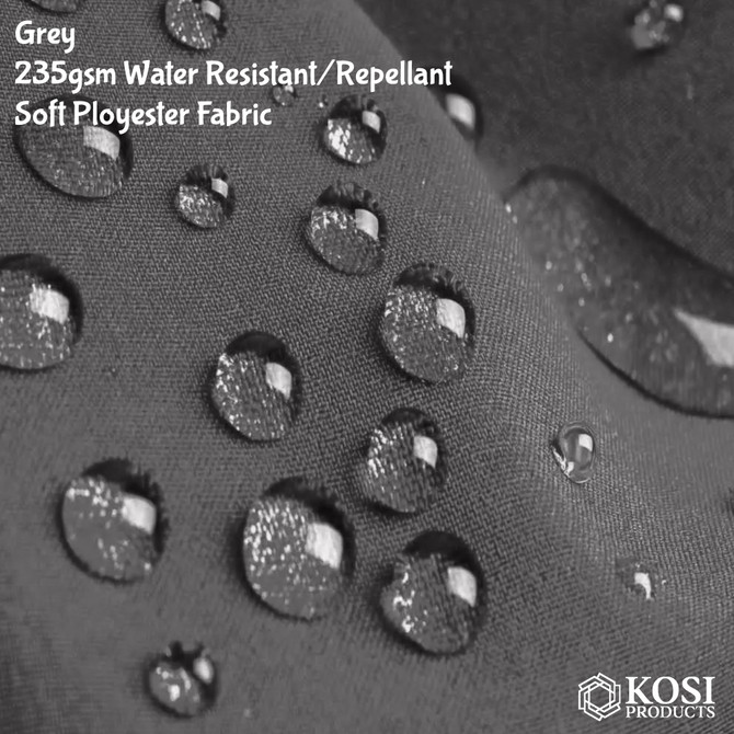 Grey Water Resistant Repellant 235gsm Polyester Fabric